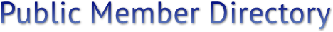 Public Member Directory Public Member Directory